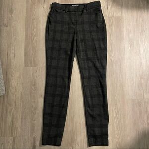 Express Women's Charcoal Checkered Plaid Dress Pants Size 0 Midrise